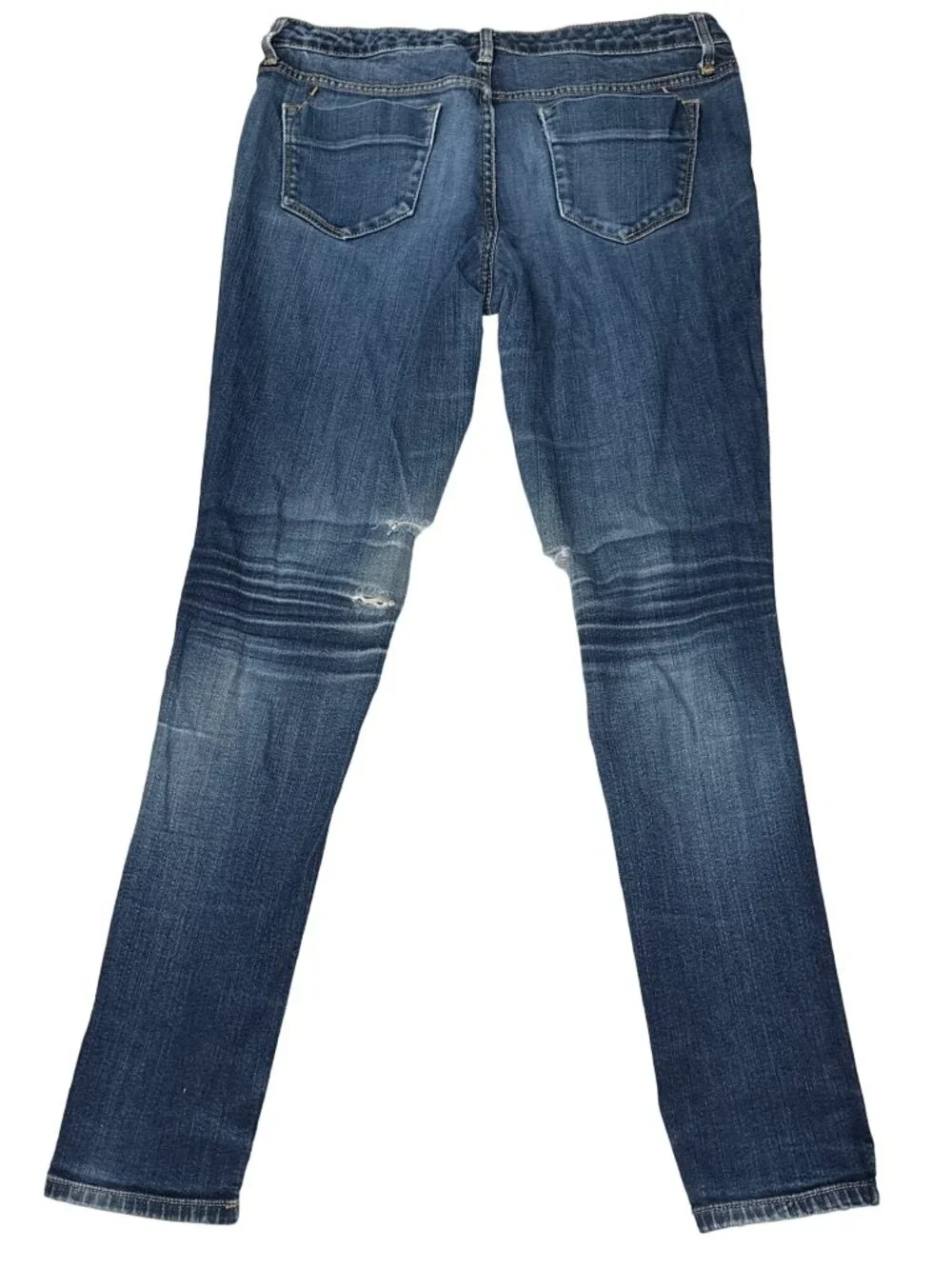 Mossimo Modern Skinny Jeans Womens 8R Blue Distressed Low Rise Stretch Denim 29